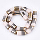 Half Electroplate Opaque Glass Beads Strands&nbsp;EGLA-S177-02C-2
