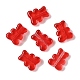 透明スプレーペイントガラスビーズ  クマ  レッド  10x8x4mm  穴：1mm&nbsp;GLAA-Z011-08D-1