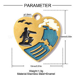 304 Stainless Steel with Steel Blue Enamel Charms&nbsp;SA-OY001-80G
