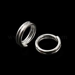 真鍮スプリットリング  鉛フリー＆カドミウムフリー  ダブルループ丸カン  925銀メッキ  21ゲージ  6x2mm  内径：4.5mm&nbsp;KK-O143-27S