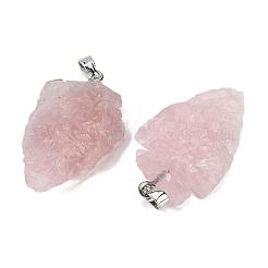 Raw Rough Natural Rose Quartz Pendants&nbsp;G-G162-01P-01