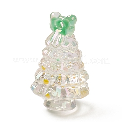 透明アクリルエナメルペンダント  クリスマスツリー  グリーン  36x22x22.5mm  穴：3mm&nbsp;ACRC-D002-01D
