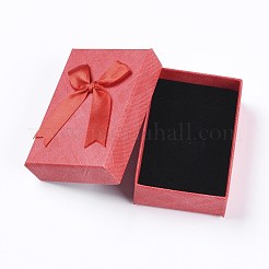 厚紙のジュエリーセットボックス  内部のスポンジパッド付き  長方形  レッド  9.35x6.3x3cm&nbsp;CBOX-G016-05