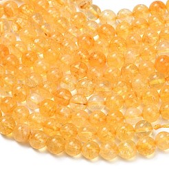 天然石シトリンビーズ連売り  ラウンド  染め＆加熱  10.5mm  穴：0.8mm  約40個/連  14.76~15.16インチ（37.5~38.5cm）&nbsp;G-F820-K04-10mm