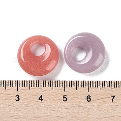 合成夜光石/蓄光石ペンダント  暗闇で光るフラットラウンドチャーム  ミックスカラー  18x6mm  穴：6mm&nbsp;G-Z054-01A