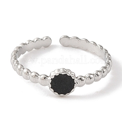 304 Stainless Steel Enamel Open Cuff Rings for Women&nbsp;RJEW-F166-49P-01