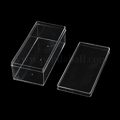 カバー付きグリッドプラスチックビーズコンテナ1個  アクセサリー用  ビーズ  小物収納  長方形  透明  7.5x16.5x5.5cm&nbsp;CON-K002-03F