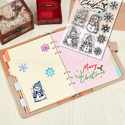 プラスチックスタンプ  DIYスクラップブッキング用  装飾的なフォトアルバム  カード作り  スタンプシート  雪だるま  160x110mm&nbsp;DIY-WH20018-0055