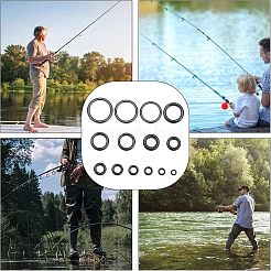 釣り用アクセサリーとツールセット  60個の磁器釣り竿ガイドリングとステンレス鋼ピンセットを含む  ブラック  61個/箱&nbsp;TOOL-FH0001-33