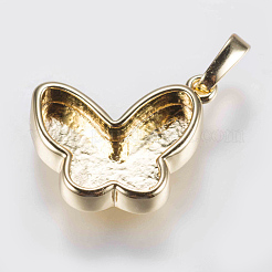 Brass Pendant Cabochon Settings&nbsp;KK-G338-12