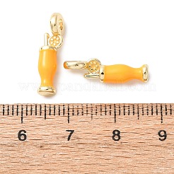 合金エナメルチャーム  レモンドリンク  ゴールドカラー  18.5x5.5x5.5mm  穴：2.5mm&nbsp;FIND-Z107-02G