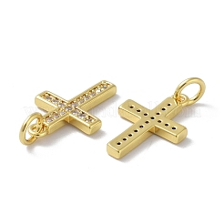 Brass Micro Pave Clear Cubic Zirconia Pendants&nbsp;KK-Z016-19G