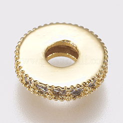 Brass Micro Pave Cubic Zirconia Bead Spacers&nbsp;LS-ZIRC-K074-11B-01G