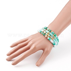4Pcs 4 Styles Polymer Clay Heishi Beads Stretch Bracelets Sets&nbsp;BJEW-JB05910