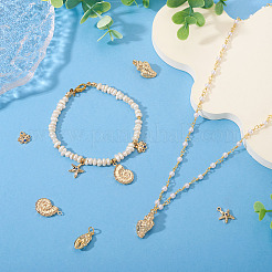 5Pcs 5 Styles Brass Micro Pave Cubic Zirconia Charms&nbsp;KK-TA0003-29