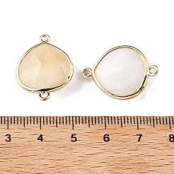 真鍮製コネクタチャーム  天然ムーンストーン  ラックめっき  ティアドロップ  24.5x18x7mm  穴：1.6mm&nbsp;G-H323-01G-07