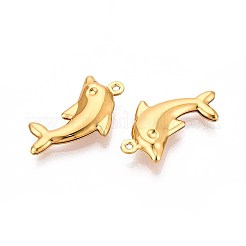 304ステンレスペンダント  イルカのチャーム  イオンプレーティング（ip）  18KGP本金メッキ  22.5x12.5x3.5mm  穴：1~1.2mm&nbsp;STAS-N118-05G