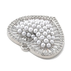 Brass Micro Pave Cubic Zirconia Pendants&nbsp;KK-L228-09P