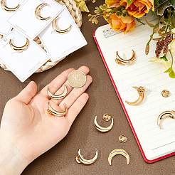 12Pcs Moon Alloy Lapel Pin Backs for Backpack Clothes&nbsp;JEWB-FH0002-79G