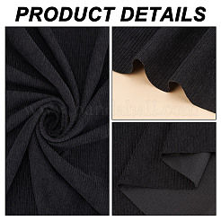 DIY工芸品用の錦織ポリエステル生地  服飾材料  長方形  ブラック  150x0.05cm&nbsp;SENE-WH0003-47A