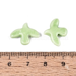 手作りの陶器ビーズ  光沢釉の磁器  鳥  薄緑  16.5~17x13.5~14x4.5~5mm  穴：1.5~2mm&nbsp;PORC-N013-09B