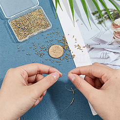 304ステンレススチールビーズ1000個  ラウンド  ゴールドカラー  2x2mm  穴：0.8mm&nbsp;STAS-DC0015-80