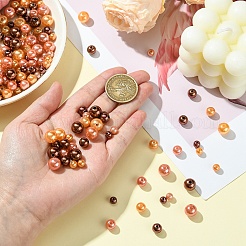 50g ABSプラスチック模造真珠ビーズ  ラウンド  暗赤色  6~10x5~9mm  穴：1.8~2.5mm&nbsp;KY-YW0002-01A