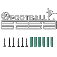 ファッション鉄メダルハンガーホルダーディスプレイウォールラック  ネジ付き  ワードサッカー  銀  150x400mm&nbsp;ODIS-WH0023-051