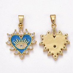 Brass Clear Cubic Zirconia Pendants&nbsp;ZIRC-J025-67G
