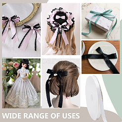 ピコットエッジ付きポリエステルリボン50ヤード  衣服の縫製アクセサリー用  ホワイト  1/2インチ（13~14mm）&nbsp;DIY-WH0656-83