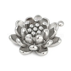 304ステンレスペンダント  花のチャーム  ステンレス鋼色  22x20x6.5mm  穴：1.5mm&nbsp;STAS-I325-019P-02
