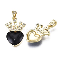 Brass Micro Pave Clear Cubic Zirconia Pendants&nbsp;ZIRC-N039-208