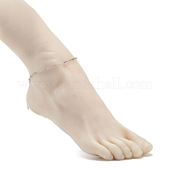 変色しない 304 ステンレススチール サテライトチェーン アンクレット 女性用  ステンレス鋼色  9-1/8インチ（23.2cm）&nbsp;AJEW-AN00501