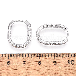 304ステンレススチールフープピアス  テクスチャ付き楕円形  ステンレス鋼色  21.5x16x2.5mm&nbsp;STAS-T074-31P