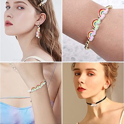 40Pcs 4 Colors Transparent Acrylic Enamel Beads&nbsp;OACR-CJ0001-24