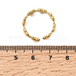 女性用304ステンレススチールカフオープンリング  ハート  ゴールドカラー  5mm  内径：17mm&nbsp;RJEW-P182-05G