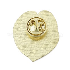 葉のエナメルピン  バックパックの服のための黄金の合金のブローチ  春の緑  29x25mm&nbsp;JEWB-S040-01A-G