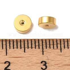 イオンプレーティング(IP) 304 ステンレススチール製イヤーナット  安全ネジフラットラウンドピアスバックキャッチ  18KGP本金メッキ  5x2mm  穴：0.8mm&nbsp;STAS-WH0042-02G