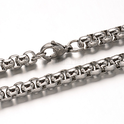 Tarnish Resistant 304 Stainless Steel Box Chain Necklaces&nbsp;NJEW-H421-4