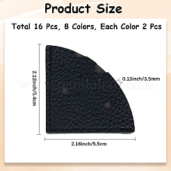 16Pcs 8 Colors PU Leather Fan Bookmarks&nbsp;AJEW-CL0001-23