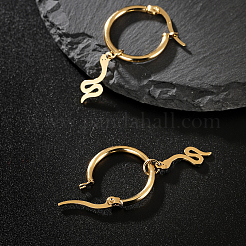Fashionable Retro Casual Snake 201 Stainless Steel Hoop Earrings&nbsp;AH0980