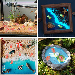 12Pcs Luminous Translucent Resin Sea Animal Cabochons&nbsp;RESI-TA0004-56C