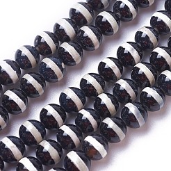 Natural Tibetan Striped Pattern dZi Agate Beads Strands&nbsp;G-P425-03D-6mm