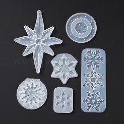DIYスノーフレークウィンドチャイム作成キット  クリスマステーマ  シリコンモールド入り  ナイロンモノフィラメント釣り糸  プラスチックビーズ  アルミチューブ  ミックスカラー  10~235x0.2~178x0.2~11mm&nbsp;DIY-D070-01P