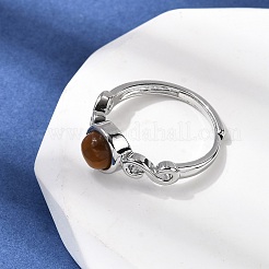 Natural Tiger Eye Finger Rings&nbsp;RJEW-A084-04P-06