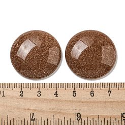 合成ゴールドストーン金砂石カボション  フラットラウンド  30x7~8.5mm&nbsp;G-C115-02B-03