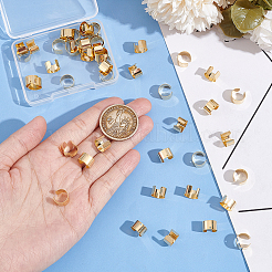 304ステンレススチール製イヤーカフ金具50個  穴付き  ゴールドカラー  10x9x6mm  穴：0.9mm&nbsp;STAS-UN0055-97