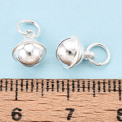 スターリングシルバーベルのチャーム925個  丸カン付き  銀  8x7mm  穴：3.5mm&nbsp;STER-T008-23S-01