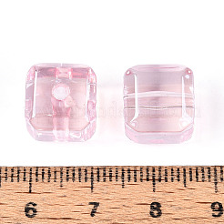 透明なアクリルビーズ  キューブ  多面カット  パールピンク  11.5x11x11mm  穴：2mm&nbsp;TACR-T028-59A