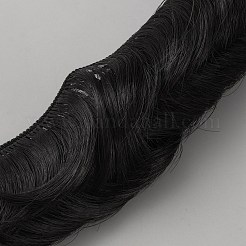 高温ファイバー人形のヘア前髪  DIY人形製作用品  ブラック  980~1000x50mm&nbsp;DIY-WH0588-95E